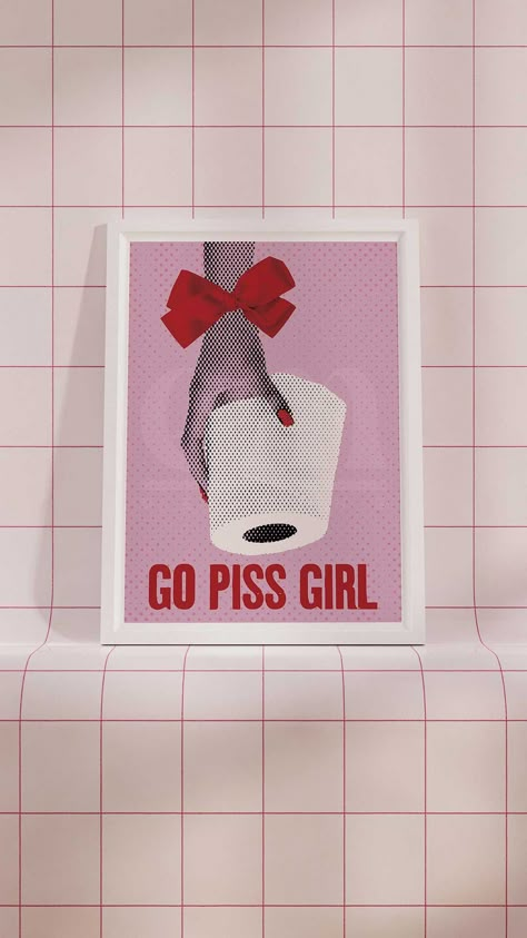 gossip girl tv show quotes, funny quirky dorm decoration, vintage y2k style aesthetic, gifts for her, fun hand drawn girlie decors Funny College Apartment Decor, Funny Dorm Decor, Show Quotes Funny, Gifts For Roommate, Y2k Decorations, Pink Retro Poster, Collage Apartment, Bathroom Decor Retro, Go Piss Girl