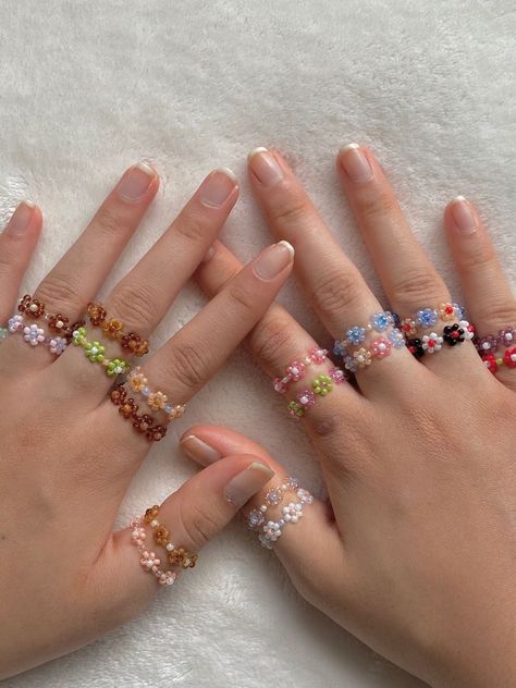 Diy Wire Jewelry Rings, Bead Rings, Diy Beaded Rings, Indie Jewelry, Beading Jewelery, Beaded Necklace Diy, Diy Wire Jewelry, Diy Rings, Handmade Wire Jewelry