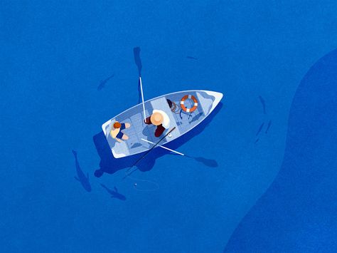 Karolis Strautniekas, Boat Illustration, Paint Illustration, Conceptual Artist, Graphic Design Blog, Graphic Projects, Conceptual Illustration, Colorful Portrait, Photo Images