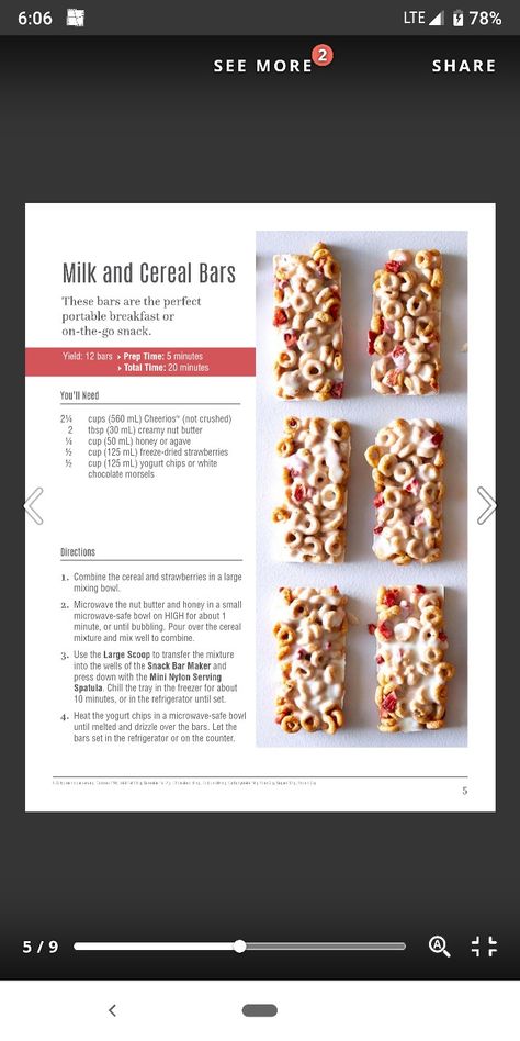 Cereal Snack Bars, Pampered Chef Granola Bars, Cereal And Milk Bars, Pampered Chef Granola Bar Pan Recipes, Pampered Chef Bar Pan Recipes, Diy Cereal Bars, Milk And Cereal Bars, Healthy Cereal Bars, Homemade Snack Bars