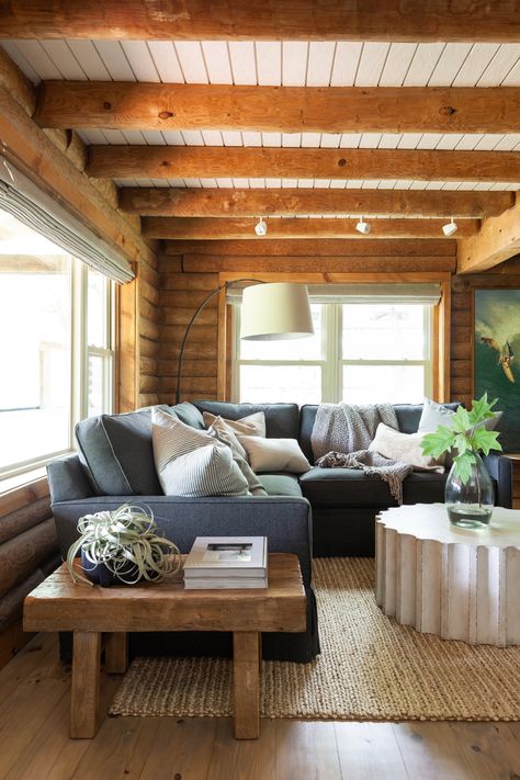 Log Cabin Homes Interior, Log Cabin Renovation, Cabin Homes Interior, Modern Cabin Interior, Cozy Cabin Decor, Log Home Interior, Modern Log Cabin, Cabin Renovation, Cabin Interior Design