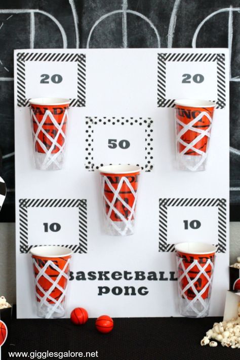 March Madness Party, Backyard Party Games, March Madness Basketball, Anniversary Party Games, Sleepover Party Games, Ball Birthday Parties, Sports Theme Birthday, Basketball Party, Basketball Birthday