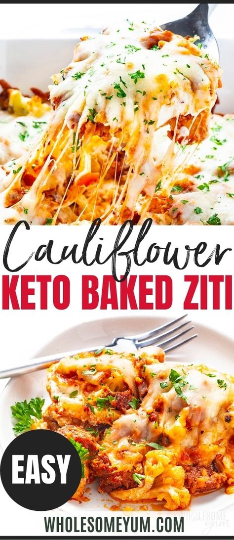 Cauliflower Sausage Recipes, Cauliflower Marinara Bake, Italian Sausage Cauliflower Recipes, Low Carb Baked Ziti, Cauliflower Italian Recipes, Keto Baked Ziti, Keto Italian Dishes, Cauliflower Lasagna Bake, Italian Cauliflower Recipes