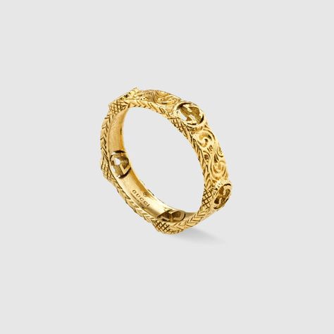 Gucci Ring, G Ring, Interlocking Ring, Barrel Rings, Fall Rings, Titanium Wedding Band, Diamond Supply, Ring Ideas, 18k Yellow Gold Ring