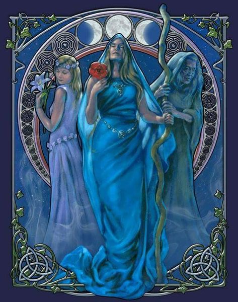 Women Are Strong, The Triple Goddess, Maiden Mother Crone, Hecate Goddess, Wiccan Art, Roi Arthur, Wise One, Pagan Art, Gothic Fantasy Art