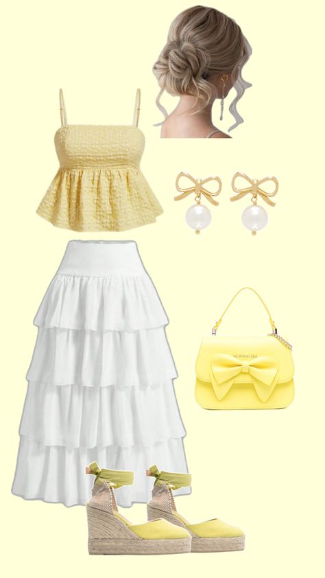 Yellow Spring Outfit, Yellow Summer Outfit, Summer Outfit, Spring Outfit, Picnic Outfit Yellow Spring Outfit, Yellow Summer Outfit, Picnic Outfit Summer, Outfit Picnic, Picnic Outfit, Outfit Yellow, Yellow Springs, Yellow Outfit, Quick Outfits