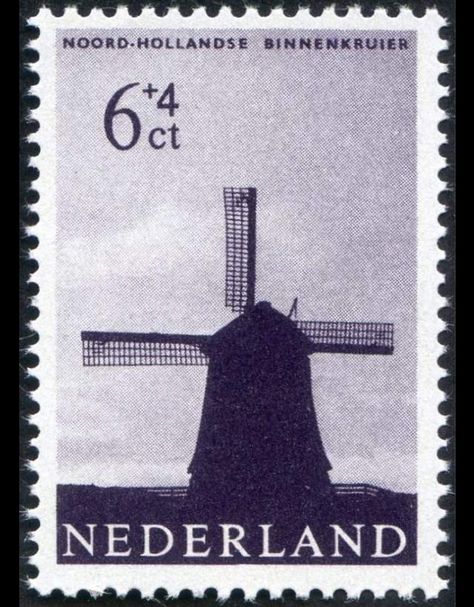 Windmills on Stamps and Labels : - Stamp Community Forum Netherlands Stamp, Windmill Tattoo, North Holland, Postcard Stamps, Vintage Postage, Post Stamp, Postal Stamps, Stamp Collecting, Teacher Life