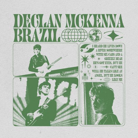 Band Prints Aesthetic, Poster Wall Inspo Music, Aesthetic Pictures For Wall Collage Music, Declan Mckenna Poster Vintage, Declan Mckenna Poster Prints, Brazil Declan Mckenna Poster, Hers Band Poster, Vintage Band Posters Aesthetic, Music Prints Wall Art