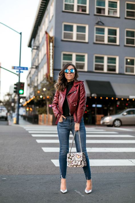 Top 6 Burgundy Biker Jackets For Winter Wine Jacket Outfit, Burgundy Leather Jacket Outfit, Jackets For Winter, Zara Biker Jacket, Biker Jacket Outfit, Biker Jacket Style, Moto Jacket Outfit, Winter Jacket Outfits, Jackets Style