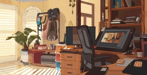 ArtStation - Room Illustration, Cindy Zhi Bedroom Drawing, Bg Design, Where I Live, Cartoon Background, It Is, Animation Background, Visual Development, Environment Design, Environment Concept Art