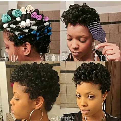 I like Transitioning Hairstyles, Pelo Afro, Big Chop, Roller Set, Penteado Cabelo Curto, Relaxed Hair, Natural Hair Journey, Short Natural Hair Styles, Short Curly Hair