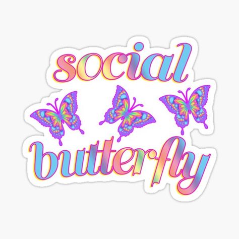 Social Butterfly Aesthetic, Gemini Vibes, Social Butterfly, 2025 Vision, March 2024, Graduation Party, Sticker Design, Vision Board, Vinyl Sticker