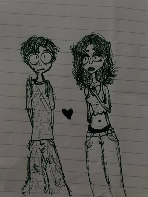 Grunge Love Drawings, Cute Lovers Drawing, Graffiti Couple Drawing, Emo Love Drawings, Swag Art Style Y2k Drawing, Graffiti Art Drawings, Bow Drawing, Grunge Couple, Black Ink Art