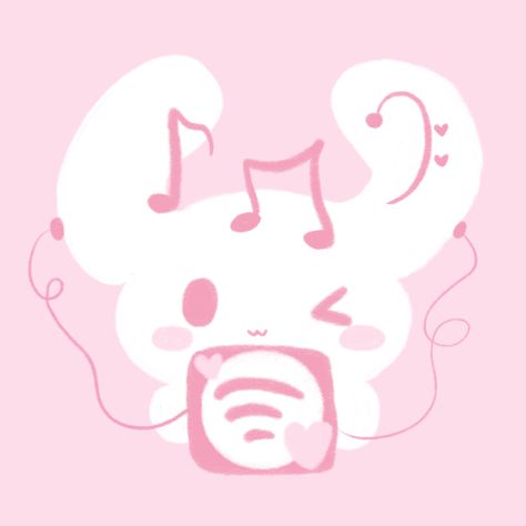 Cute Spotify App Icon, Pink Spotify Icon, Pink Spotify, Spotify Icon, Cat App, Kawaii App, Mobile App Icon, Pink Music, Cute App