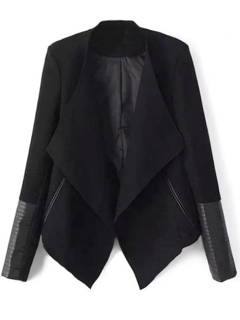 Up to 68% OFF! Faux Leather Panel Asymmetric Draped Jacket. #Zaful #coats Zaful,zaful outfits, zaful sweaters, fashion, style, tops, outfits, blouses, sweatshirts, hoodies, hoodies outfit , jackets, coats, cardigan, sweater, cute sweatshirts, floral hoodie, cropped hoodies, fall, winter, winter outfits, winter fashion, fall fashion, fall outfits, christmas, ugly, ugly christmas, thanksgiving, gift, christmas hoodies, black friday, cyber monday @zaful Extra 10% OFF Code:ZF2017 Draped Jacket, Jacket Store, Look Office, Drape Jacket, Leather Panel, Asymmetric Jacket, Floral Hoodie, Outwear Coat, Women Jackets