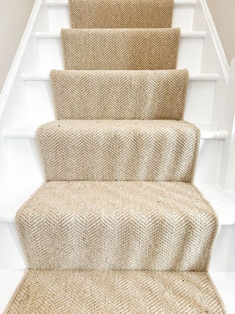 Stairs And Landing Decor, Tapi Carpets, Herringbone Stair Runner, Stairway Carpet, Landing Decor, Entrance Hall Decor, Hallway Stairs, Hall Carpet, Staircase Makeover