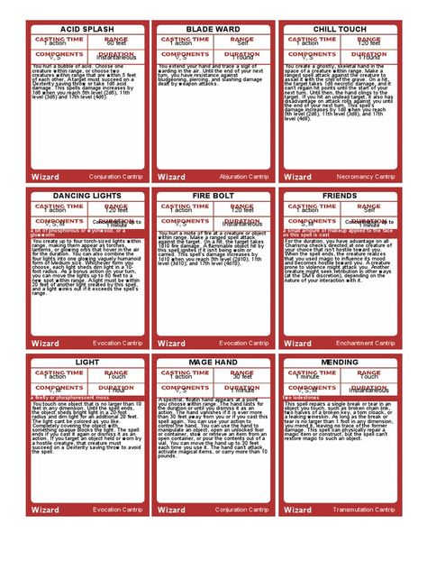 Dnd Wizard Spells, Dnd 5e Spell Cards, 5e Spell Cards, Mage Hand, Dnd Spell Cards, Dnd Spells, Dnd Wizard, Dnd Character Sheet, Spell Cards