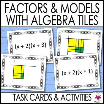 Click here to get Factors and Models with Algebra Tiles Task Cards Algebra Tiles, Multiplying Polynomials, Math Made Easy, Simplifying Expressions, Area Models, Maths Activities Middle School, Middle School Math Classroom, Solving Equations, Math Tasks