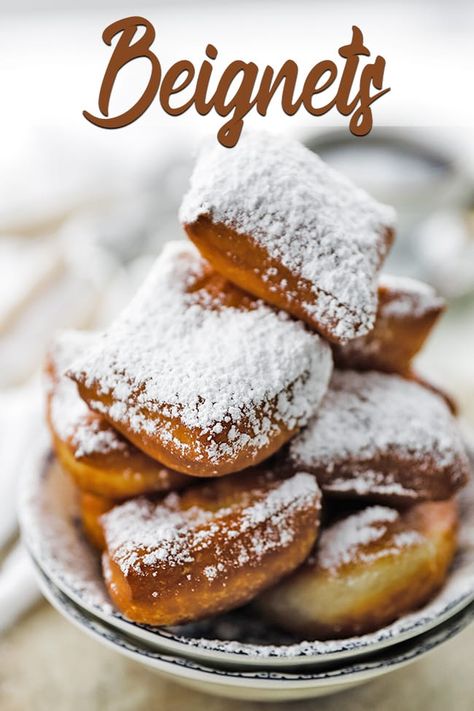 The Best Authentic New Orleans Beignets Recipe - These delicious easy to make light and fluffy fried beignets covered in powdered sugar will make you feel like your right at Café du Monde in New Orleans. #beignets #neworleans #beignetrecipe #donuts #doughnuts New Orleans Beignets Recipe, New Orleans Beignets, French Donuts, Chef Billy Parisi, Beignet Recipe, Traditional French Recipes, New Orleans Recipes, Haitian Food Recipes, Louisiana Recipes