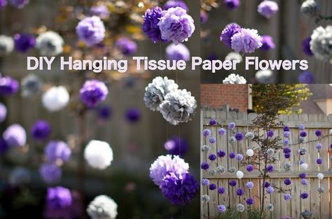 DIY Hanging Tissue Paper Flowers Tutorial with step by step instructions - http://www.midsouthbride.com/diy-hanging-tissue-paper-flowers-tutorial/ Hanging Paper Flowers, Tissue Paper Ball, Tissue Paper Decorations, Tissue Paper Flowers Diy, Tissue Flowers, Paper Flowers Wedding, Paper Flower Backdrop, Tissue Paper Flowers, Giant Paper Flowers