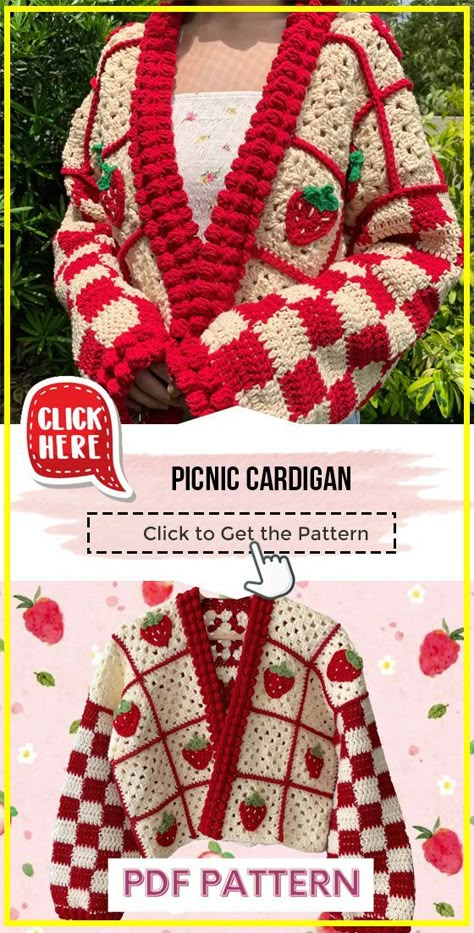 Crochet Picnic, Easy Crochet Cardigan Pattern, Easy Crochet Cardigan, Crochet Patterns Free Beginner, Crochet Design Pattern, Crochet Goodies, Beginner Crochet Projects, Clothes Crochet, Crochet Fashion Patterns