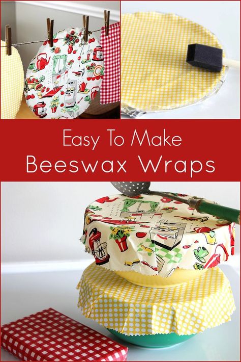 DIY Reusable beeswax food wrap and bowl covers are a simple eco-friendly alternative to plastic wrap. EASY to make, cute and great for summer picnics. Beeswax Wraps Diy, Food Covers Diy, Bees Wax Wrap Diy, Diy Bowl Covers, Beeswax Recipes, Diy Beeswax Wrap, Funky Fabric, Bees Wax Wraps, Beeswax Wrap