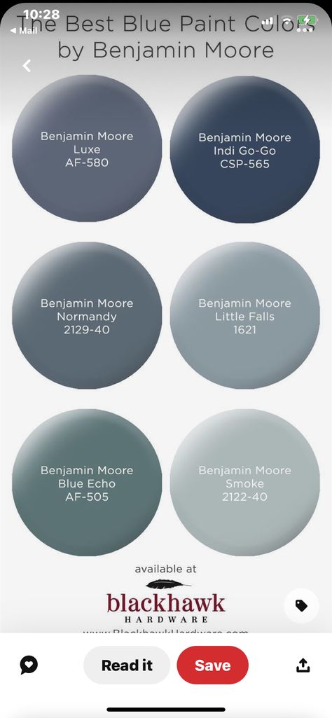 Warm Blue Paint Colors, Blue Bedroom Paint, Calming Bedroom Colors, Best Blue Paint Colors, Benjamin Moore Blue, Blue Gray Paint, Shingle Colors, Calming Bedroom, Pintura Exterior