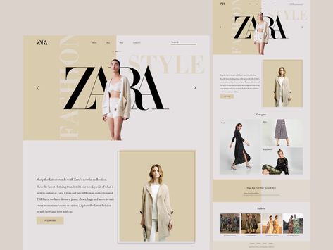 Zara Website, Creative Market Design, Website Concept, Wishlist Ideas, Directory Design, Signature Ideas, Website Redesign, Zara New, Zara Fashion