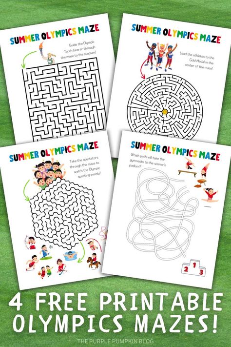 4 Free Printable Olympics Mazes Olympic Printables, Olympic Theme Party, Olympic Party, Cocktail Shots, Pumpkin Printable, Olympic Torch, Purple Pumpkin, Rum Cocktails, Peppa Pig Party