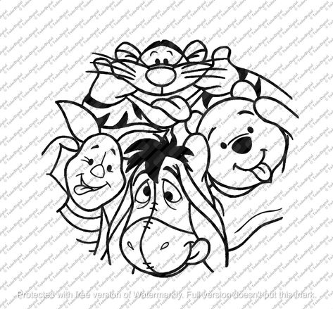 Winnie The Pooh Clipart, Silhouettes Disney, Winnie The Pooh Svg, Pooh Svg, Winnie The Pooh Drawing, Winnie The Pooh And Friends, Disney Silhouettes, Pooh And Friends, Svg Bundles