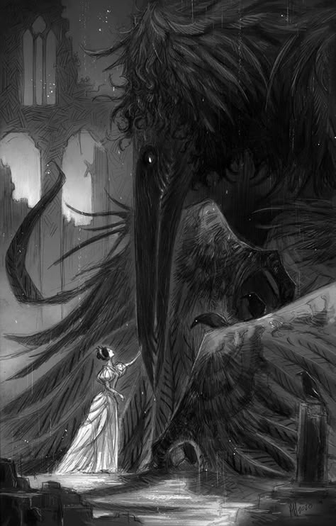 Abz J Harding - A Parliament of Rooks Dark Fantasy Monster Art, Fantasy Monster Concept Art, Crow God, Creepy Monster Art, Fantasy Monster Art, Beautiful Monster, Monster Ideas, Eldritch Horror, Anime Monsters