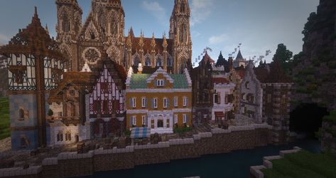 Conquest Reforged, Yellow Building, Minecraft Cool, Mc Build Ideas, Minecraft Town, Minecraft Interior, Minecraft Medieval, Minecraft Inspiration, Minecraft Inspo