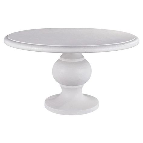 Daynara French Country White Concrete Round Classic Outdoor Dining Table - 54"W Round Outdoor Dining Table, Cast Concrete, Dining Table Online, Concrete Dining Table, White Dining Table, Patio Dining Table, Classic Outdoor, Outdoor Side Table, White Concrete