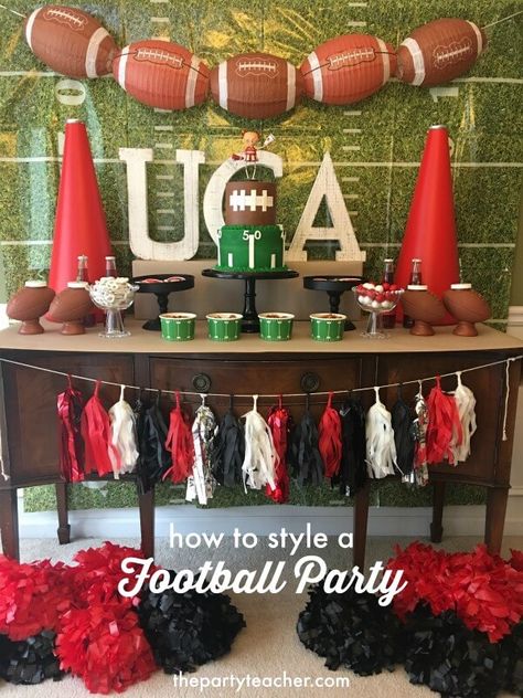 Fantasy Football Party, Football Viewing Party, Football Themed Party, Football Theme Birthday, Football Theme Party, Football Birthday Party, Football Themes, Football Birthday, Viewing Party