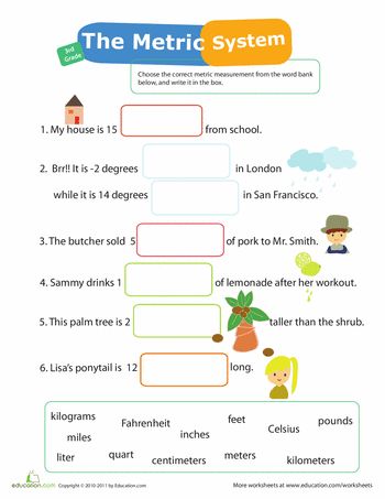 Worksheets: Measurement Mania #12: Metric System Measurement Third Grade, Metric Conversion, Measurement Worksheets, Chemical Science, Measurement Activities, Math Notebook, Primary Science, Metric Measurements, Kids Worksheets