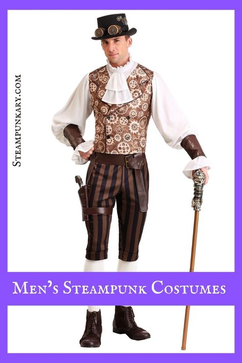 This page is full of Men's Steampunk costumes that we've found on HalloweenCostumes.com. They have a nice collection of Steampunk costumes. Male Steampunk Fashion, Tea Costume, Victorian Silhouette, Male Steampunk, Fashion Costume Halloween, Steampunk Men, Steampunk Costumes, Steampunk Halloween, Punk Pins