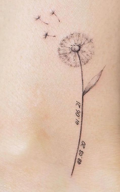 Blowing Flower Tattoo, Dandelion Ear Tattoo, Dandelion Wish Tattoo, Dandelion Tattoo Ideas, Dandelion Tattoo Design, Mama Tattoo, Dandelion Tattoo, Dandelion Wish, Tattoo Designs For Women