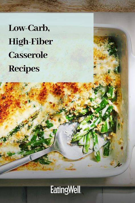 Enjoy one of these gut healthy casseroles with dinner. Low in carbs and high in fiber, they make for filling and flavorful side dishes.  side dishes like our Asparagus Casserole and Loaded Cauliflower Casserole are flavor-packed and can help you stay full and satisfied for longer. Low Carb High Fiber Meals, Fiber Rich Side Dishes, High Fiber Vegetable Side Dishes, High Fiber Side Dishes, Low Carb High Fiber Recipes, High Fiber Recipes Dinner, High Protein High Fiber Meals Low Carb, Low Carb High Fiber Vegetables, High Fiber Carbs List