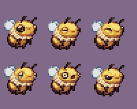 Pixel Bee Art, Worm Pixel Art, Pixel Art Bee, 8 Bit Characters, Bee Pixel Art, Animal Pixel Art, Pixel Animals, Mushroom Pixel, Pixel Art Animals