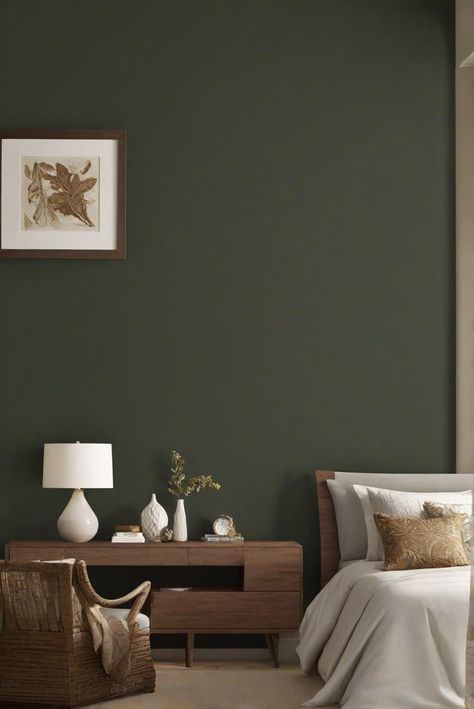 interior design,home decor,bedroom design,wall paint Green Paint Colors Bedroom, Paint Guide, Green Painted Walls, Sea Salt Sherwin Williams, Forest Brown, Painted Bathroom, Stylish Tips, Trending Paint Colors, Popular Paint Colors