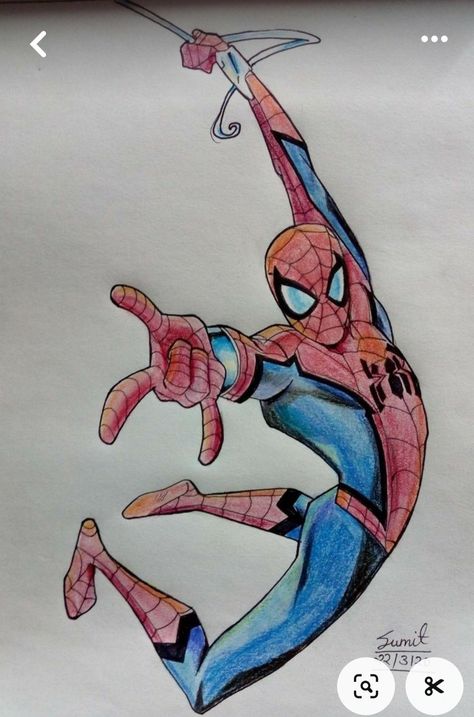 Spiderman Drawing Color, Spiderman Full Body Drawing, Cool Spiderman Drawings, Spiderman Swinging Drawing, Spiderman Cartoon Drawing, Spider Man Drawing Sketches, Spiderman Drawing Ideas, Drawing Ideas Marvel, Drawing Of Spiderman