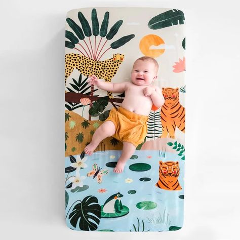 Unique Cribs, Toddler Bed Set, Mini Crib Sheets, Jungle Nursery, Cot Sheets, Baby Crib Bedding, Unique Baby Shower Gifts, Mini Crib, Unique Baby Shower