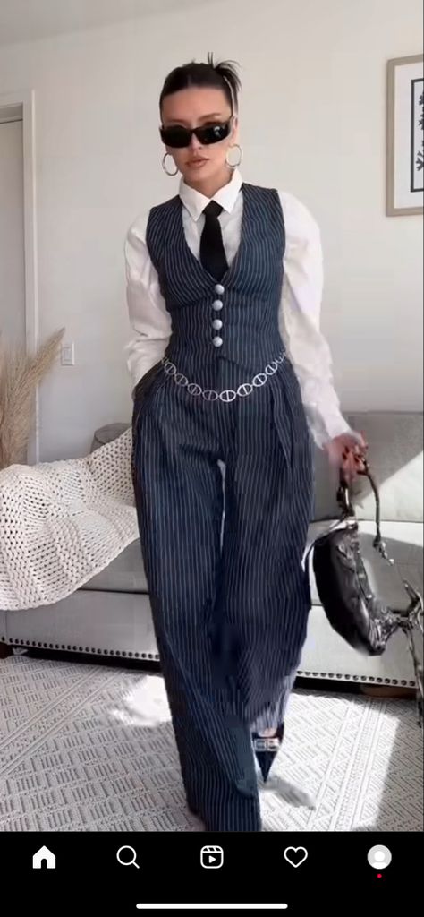 20s Outfit Inspiration, Waistcoat Shirt Women, 2 Piece Vest Outfit, Pants And Waistcoat Women, Waistcoat Outfit Women Formal, Elegant Party Outfits For Women, Graduation Pantsuit Women, Vest And Tie Women, Formal Unisex Outfit