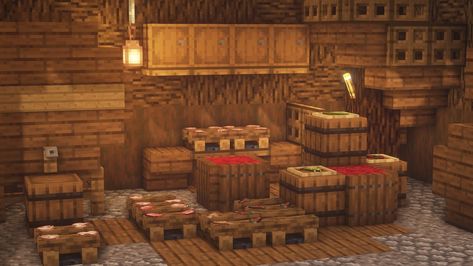 Here’s a small barrel collection! They’re all really straight forward but I hope you like them! #interior #interiorideas #minecraft #gamer… Minecraft Barrel Storage, Minecraft Interior Design Bedrock, Minecraft Industrial Interior, House Interior Art, Medieval House Interior, Compact Minecraft Interior, Minecraft Furnace Room Design, Minecraft Storage Room Ideas, Storage Room Ideas