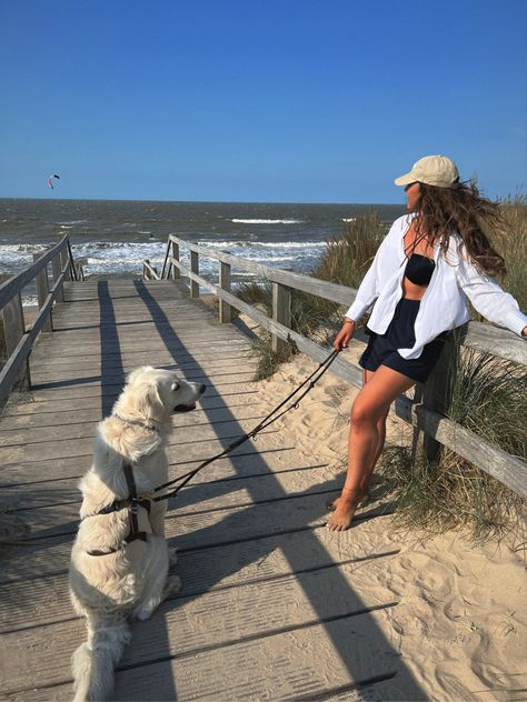 There’s nothing better than a walk on the beach with my golden retriever Leo 🫶 Dog Vacation, Run On Beach, Walking Golden Retriever, Walking Golden Retriever Aesthetic, Beach Golden Retriever, Golden Retriever Beach, Golden Retriever Puppy On Beach, Golden Retriever Aesthetic Beach, Golden Retriever Running