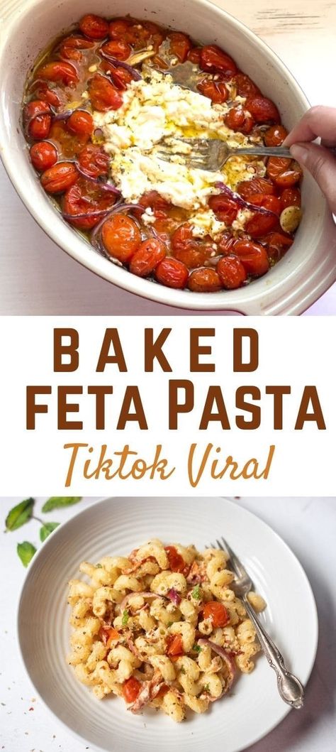 Feta Cherry Tomato Pasta Tiktok, Tomato Feta Pasta, Blistered Cherry Tomatoes, Pasta Tiktok, Pasta With Cherry Tomatoes, Pasta Vegetarian, Pasta Tomato, Tomato And Feta, Weeknight Pasta