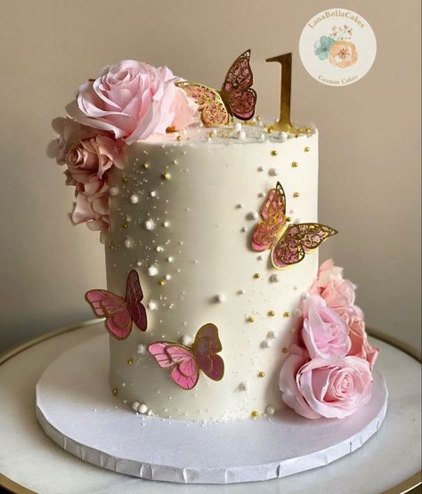 Pink Floral Theme Birthday Party, Floral And Butterfly Cake, Flowers And Butterfly Cake, Boho Butterfly Cake, Floral Butterfly Cake, Flower Butterfly Cake, Butterfly Flower Cake, Flowers And Butterflies Cake, Butterfly Cake Design