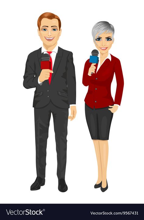 News Reporter Character Design, Job Cartoon, News Reporter Background, News Reporter Drawing, Profession Illustration Art, Castle House Design, Community Helpers, Cartoon Gifs, Animated Images