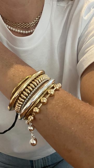 JENNY BIRD on Instagram: "The spheres of the Celeste Bracelet complement the tubular volume of the Gia Bangles." Jenny Bird, Bangles, Bracelet, On Instagram, Instagram