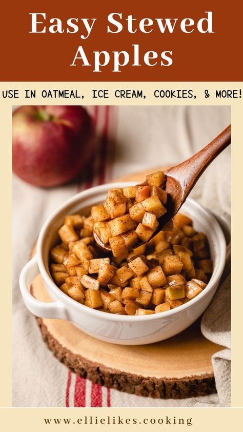 Stewed Apple Oatmeal, Cinnamon Stewed Apples, Best Stewed Apples, Apple Meal Prep, Stewed Cinnamon Apples, Stew Apples Recipes, Apple Stew Recipes, Stewed Apples Recipes Simple, Easy Stewed Apples